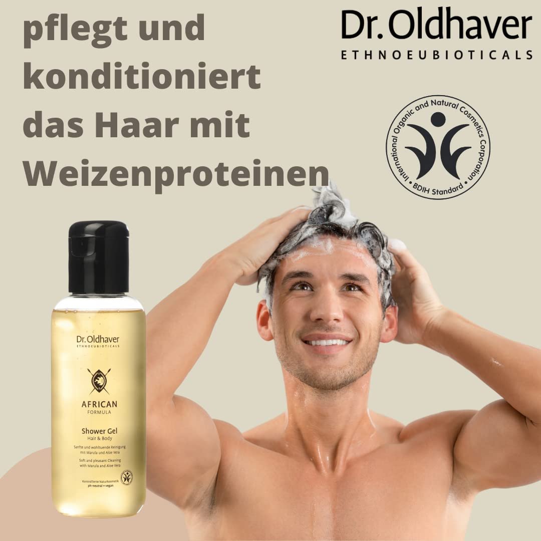 Гель для душу та шампунь 2-в-1 Dr. Oldhaver Natural Cosmetics (BDIH) з олією марули, алое вера та обліпихою з ароматом апельсина, фото №6