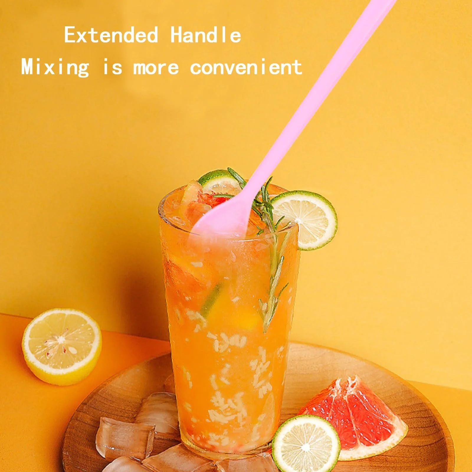 Ложки пластикові довгі Набір 6 шт Різнокольорові, фото №4