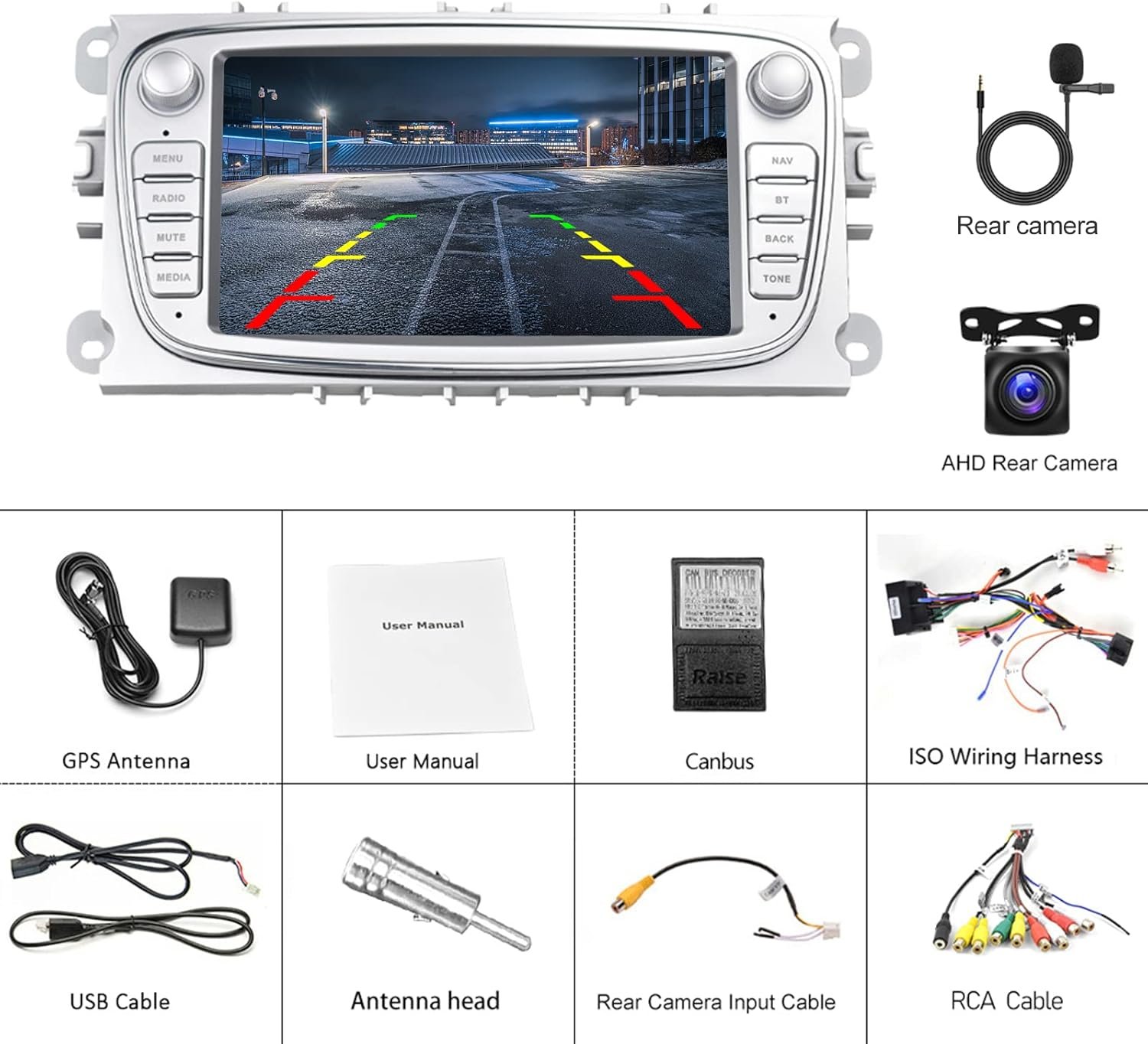 Штатна Автомагнітола Camecho для Ford Mondeo/S-Max/C-Max/Galaxy / 7" / Сенсорна / 2/64 GB / Android 13 / Apple CarPlay / Android Auto / Wi-Fi - GPS - Bluetooth / USB / 2DIN, фото №9