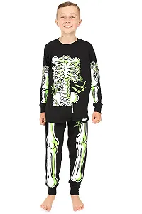 Унісекс піжама з довгими рукавами Скелет, що світиться в темряві для хлопчиків та дівчаток synthetic.ua - Фото 1