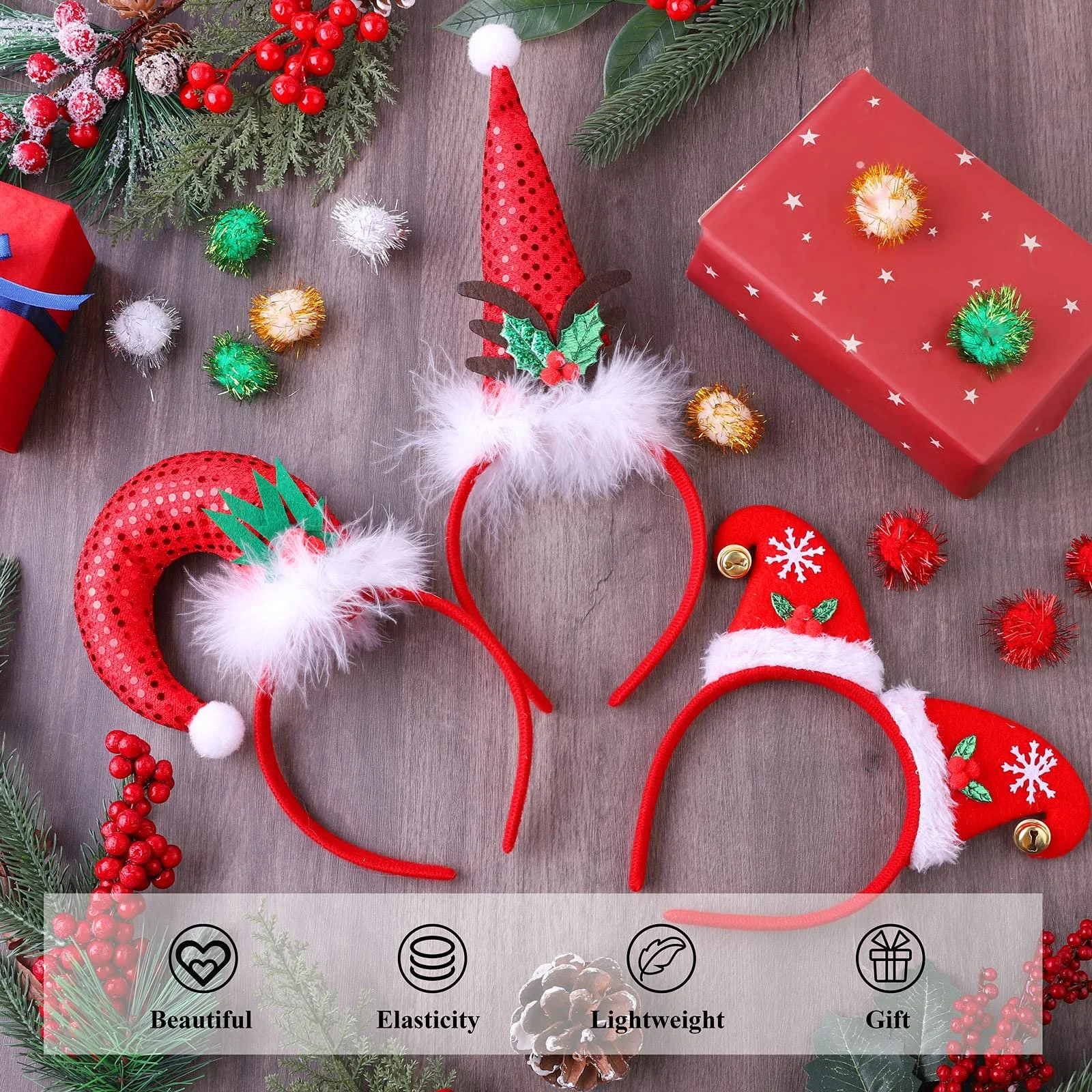 Набор рождественских обручей., фото №5