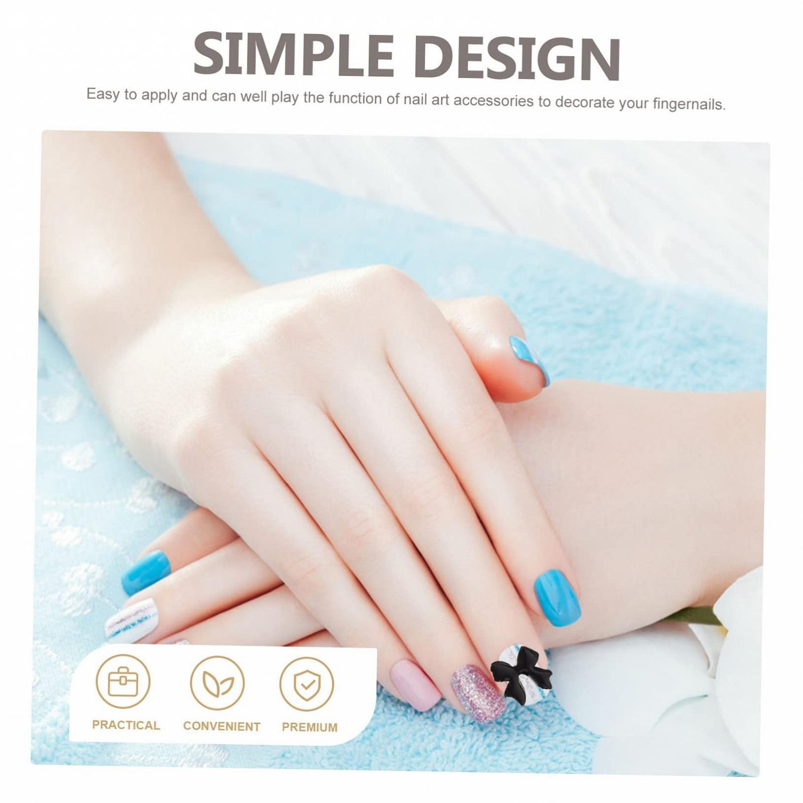 Подвески для ногтей Beavorty Бантик с жемчугом, разноцветные, фото №7