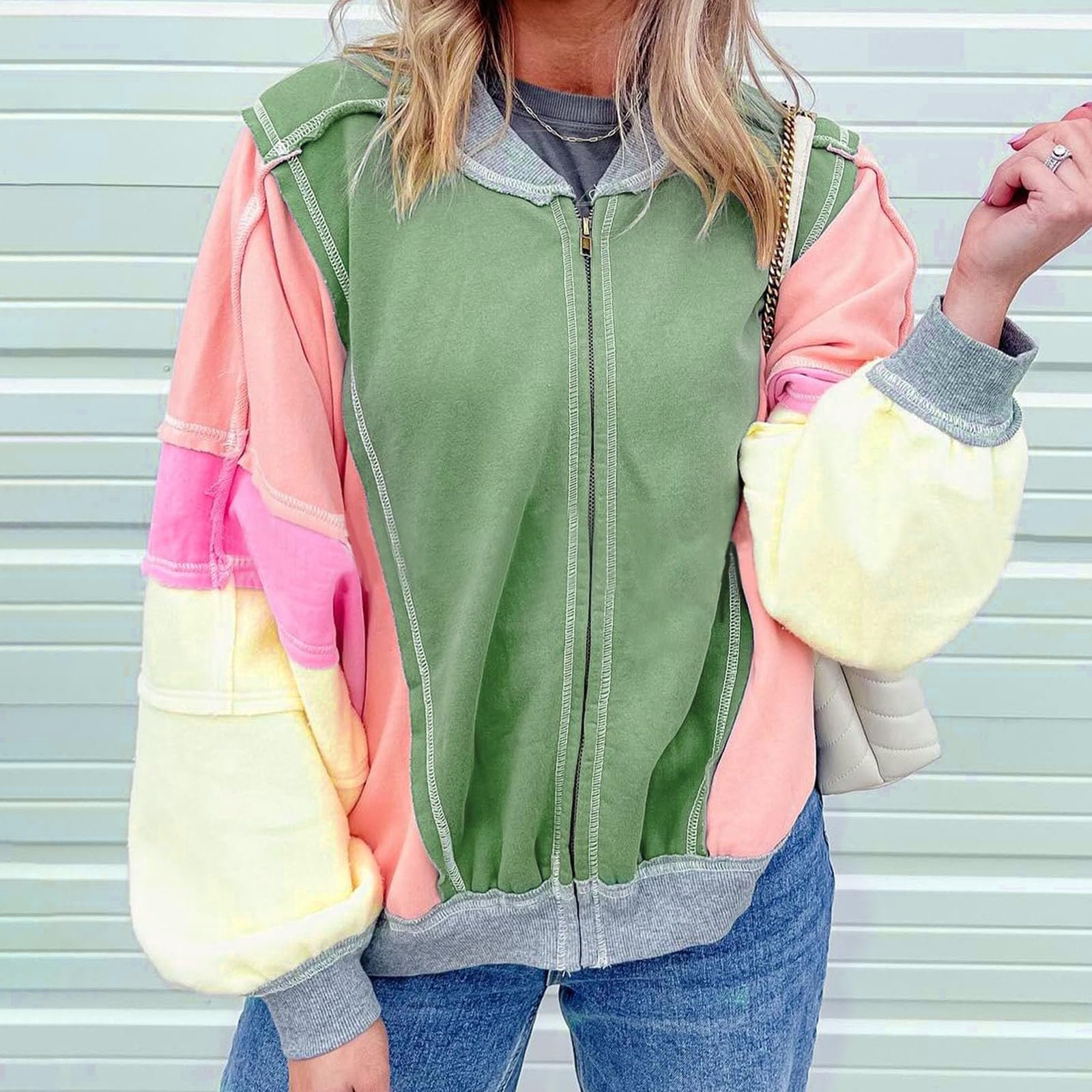 Женская функциональная куртка Легкая куртка-пилот Однотонное пальто с капюшоном Куртки с воротником-бейсболкой Элегантная куртка на подкладке Переходная куртка с капюшоном, фото №4