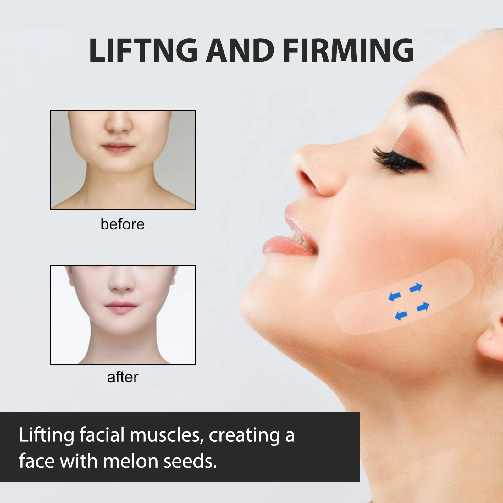 Стрічки для обличчя (120 шт.) для підтяжки обличчя, для запобігання зморшкам, фото №6 Стрічки для обличчя (120 шт.) для підтяжки обличчя, для запобігання зморшкам, фото №6