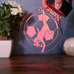 Настольная лампа LED футбольный мяч персонализированная с пультом synthetic.ua - Фото 1