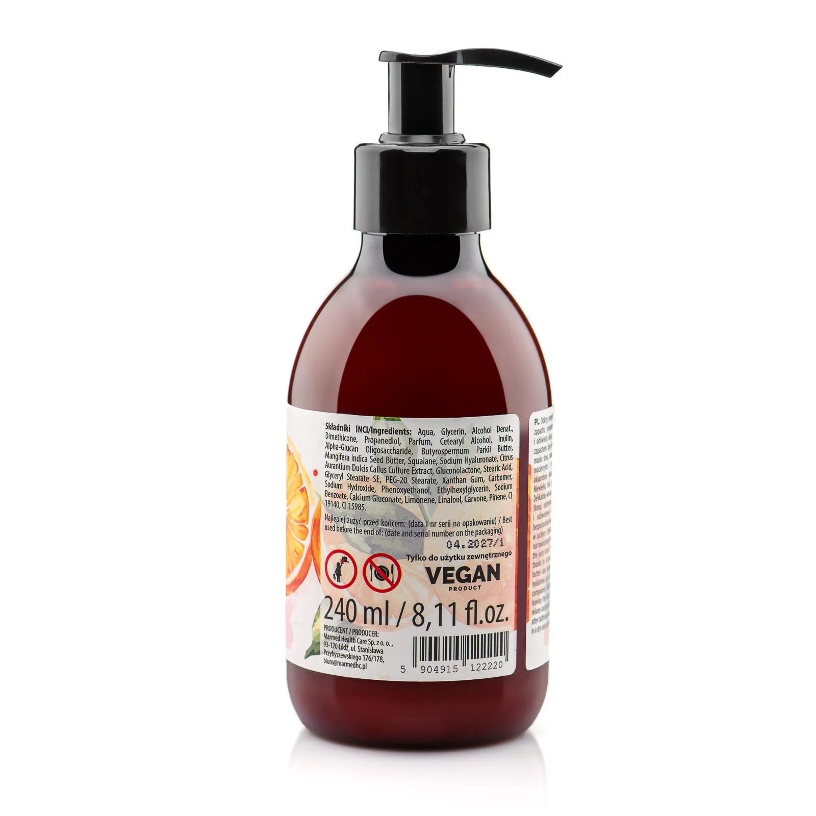 Йогурт для тіла Пребіотик Апельсин з маслом ши, маслом манго та гіалуроновою кислотою, фото №2