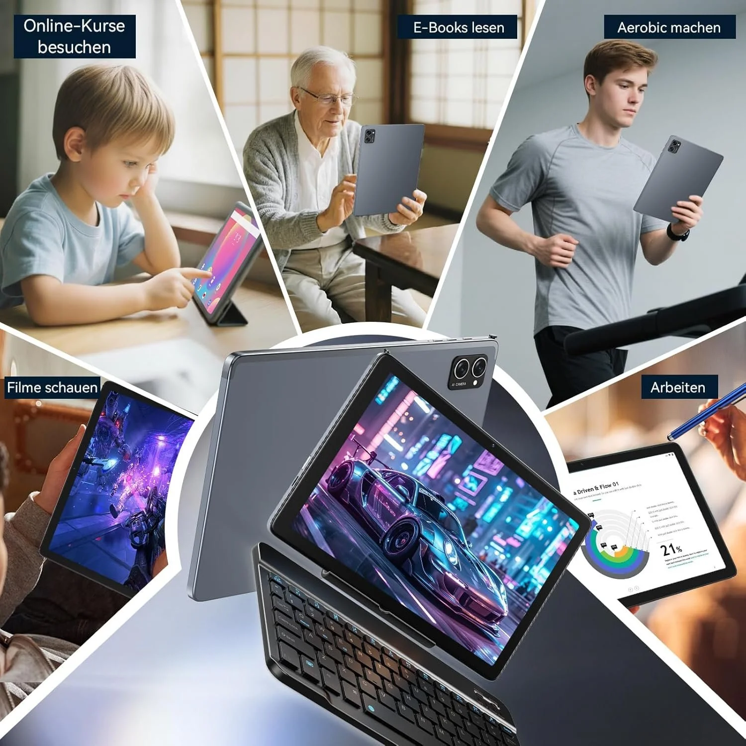 Планшет 10" TABWEE T20 (8+16)/256Gb 8 ядер Android 15 5000 mAh Серый, фото №6