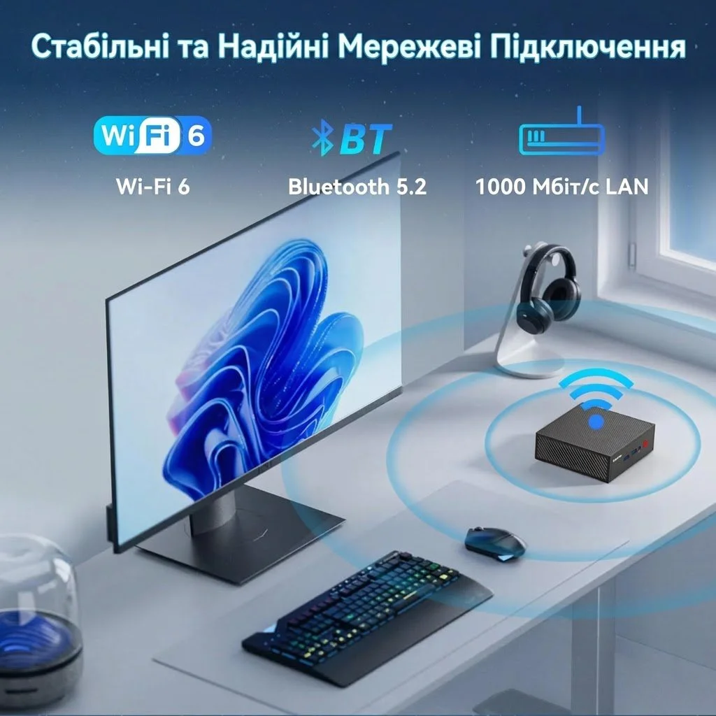 Міні ПК SOAYAN MN-N2 / Intel Processor N100 / RAM 16GB / SSD 512GB / Intel UHD Graphics / 2 x HDMI / LAN / Wi-Fi 6 / Bluetooth 5.2 / Windows 11 / Чорний, фото №3