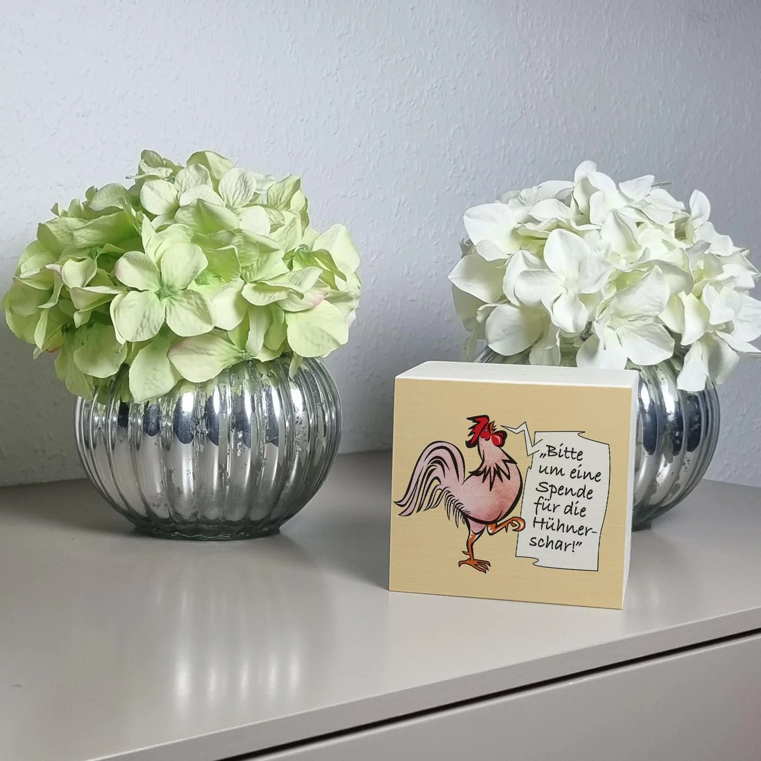 Скарбничка дерев'яна з мотивом півня червона для чайових, фото №2