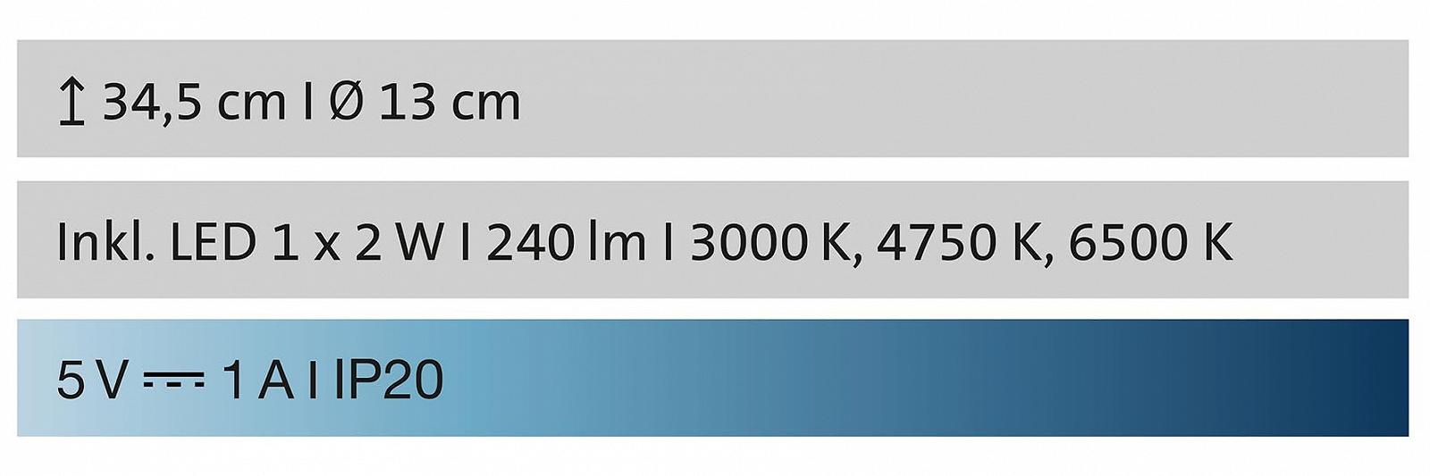 Настільна лампа RIVA Wireless Daylight Touch Dimmer 34,5 cm (Silver/Opal Glass), фото №3