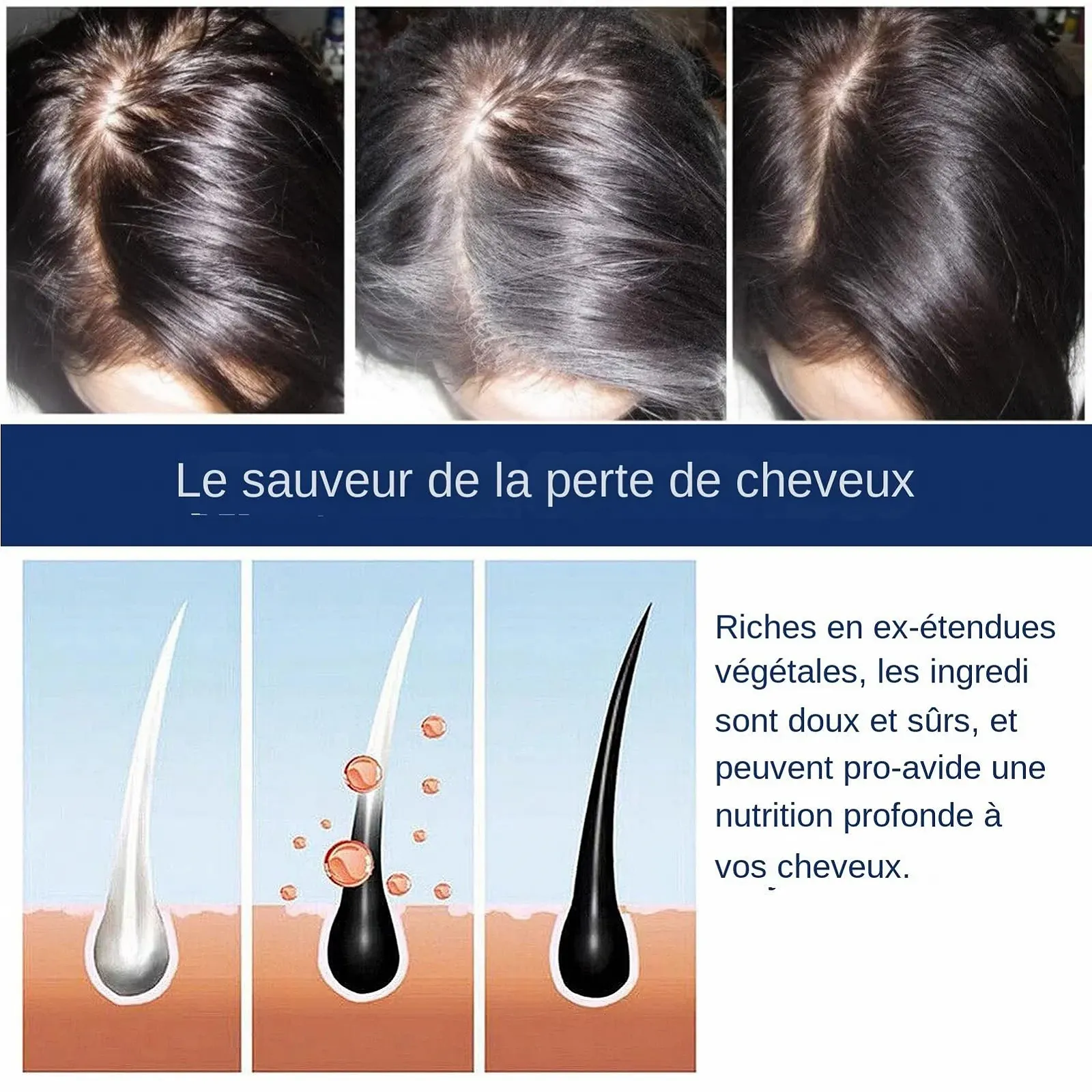 Крем для росту волосся Mimoqk, 20 г, натуральний крем для потовщення волосся, легка зволожуюча паста, фото №4