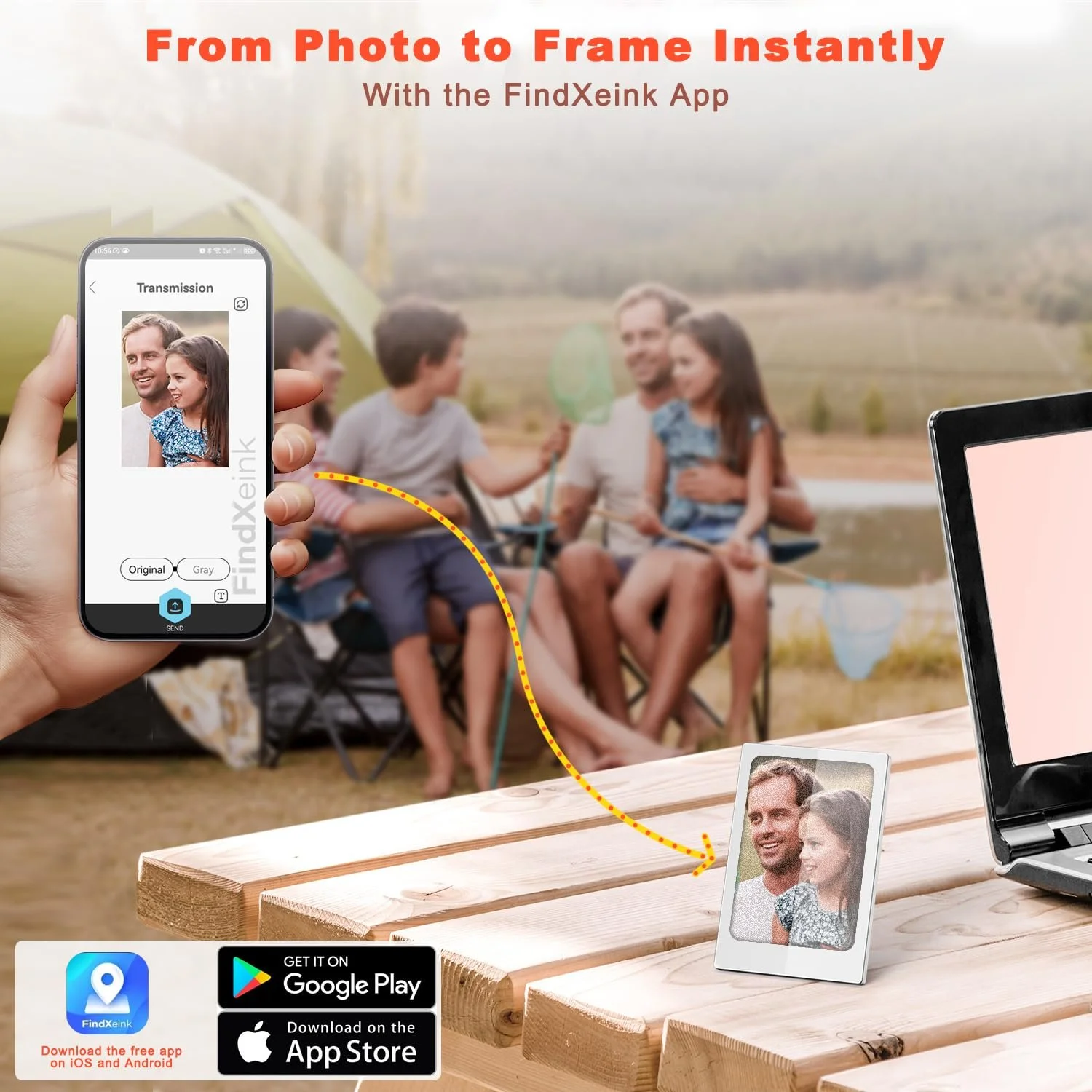Цифрова фоторамка TBAKSOLA 4.0 дюйми E Ink 768 x 528 IPS Енергоощадна Портативна Алюмінієвий сплав, фото №4