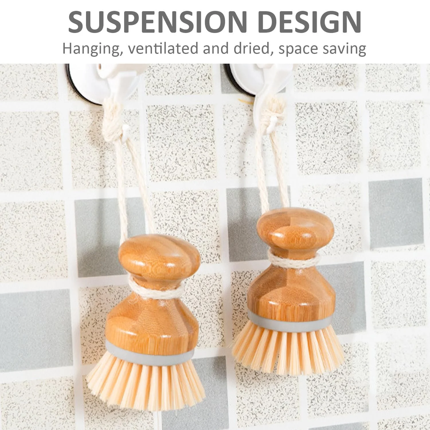 Щітка для миття посуду Pack of 2 Wooden Mushroom Shaped Bamboo PET PP, фото №4 Щітка для миття посуду Pack of 2 Wooden Mushroom Shaped Bamboo PET PP, фото №4