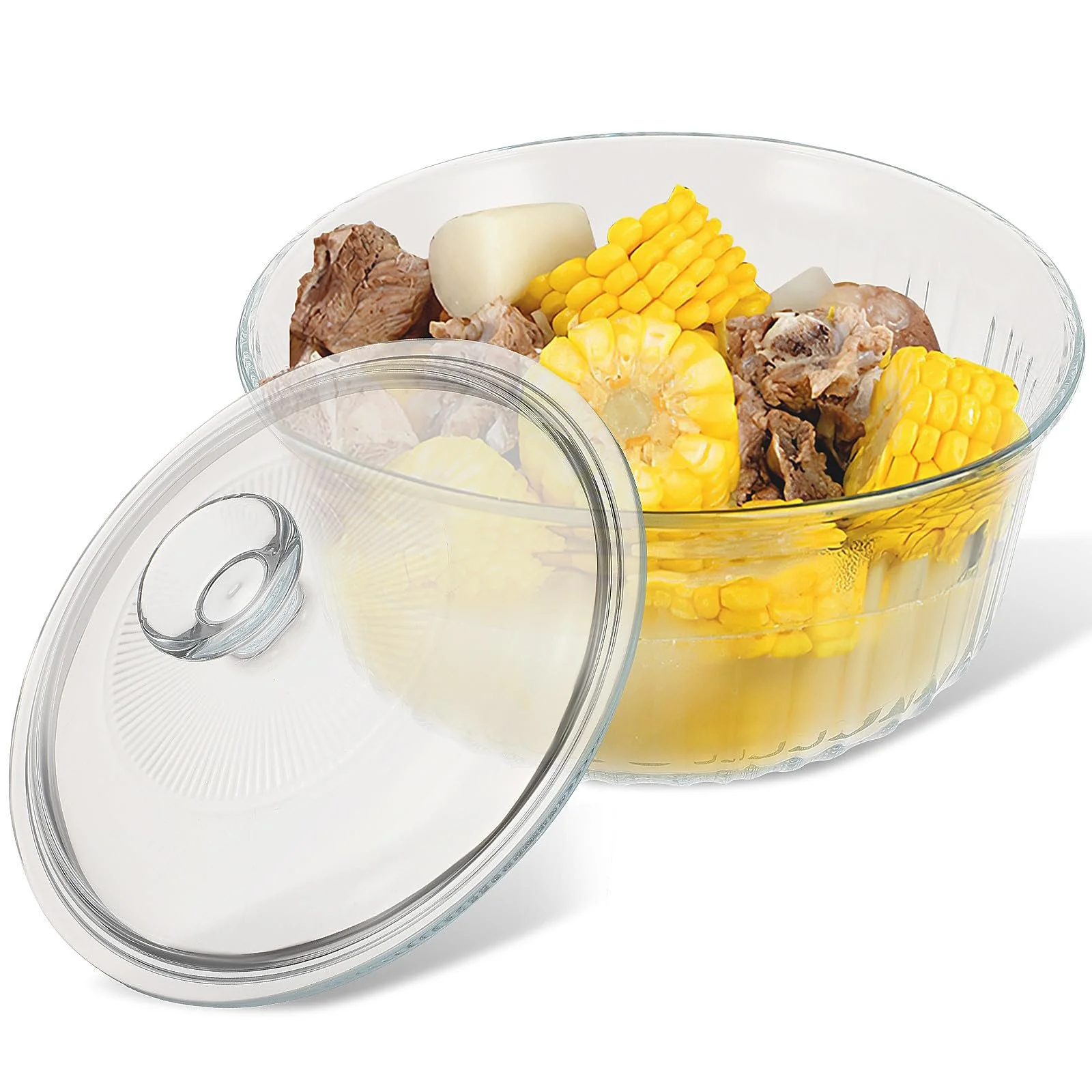 Кастрюля стеклянная LIFKOME круглая с крышкой, термостойкая, боросиликатное стекло, фото №1 Кастрюля стеклянная LIFKOME круглая с крышкой, термостойкая, боросиликатное стекло, фото №1