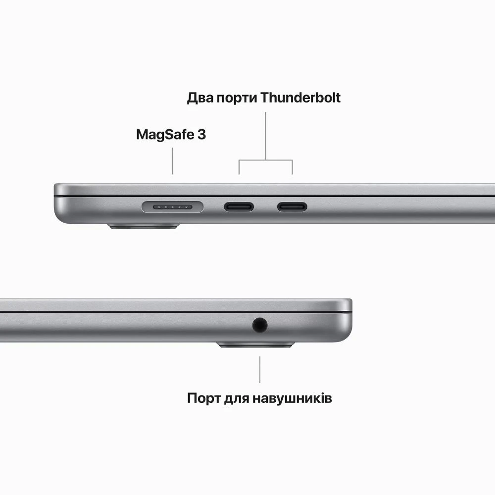 Ультрабук 15.3" Apple MacBook Air 15 2023 Apple M2 RAM 8GB SSD 512GB 15год батарея macOS Алюмінієвий корпус (UKR), фото №7