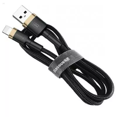 Дата кабель USB 2.0 AM to Lightning 0.5m Cafule 2.4A gold black Baseus (CALKLF-AV1), фото №1