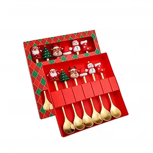 Набор из 6 рождественских ложек из нержавеющей стали - Фото 1