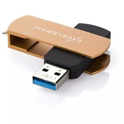 USB флеш-накопитель Exceleram 64GB P2 Series Brown/Black USB 3.1 Gen 1 EXP2U3BRB64, фото №2