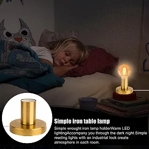 Основа для настільної лампи Vintage E27 кабель 1.8 м з вимикачем макс. 100 Вт Gold synthetic.ua - Фото 1