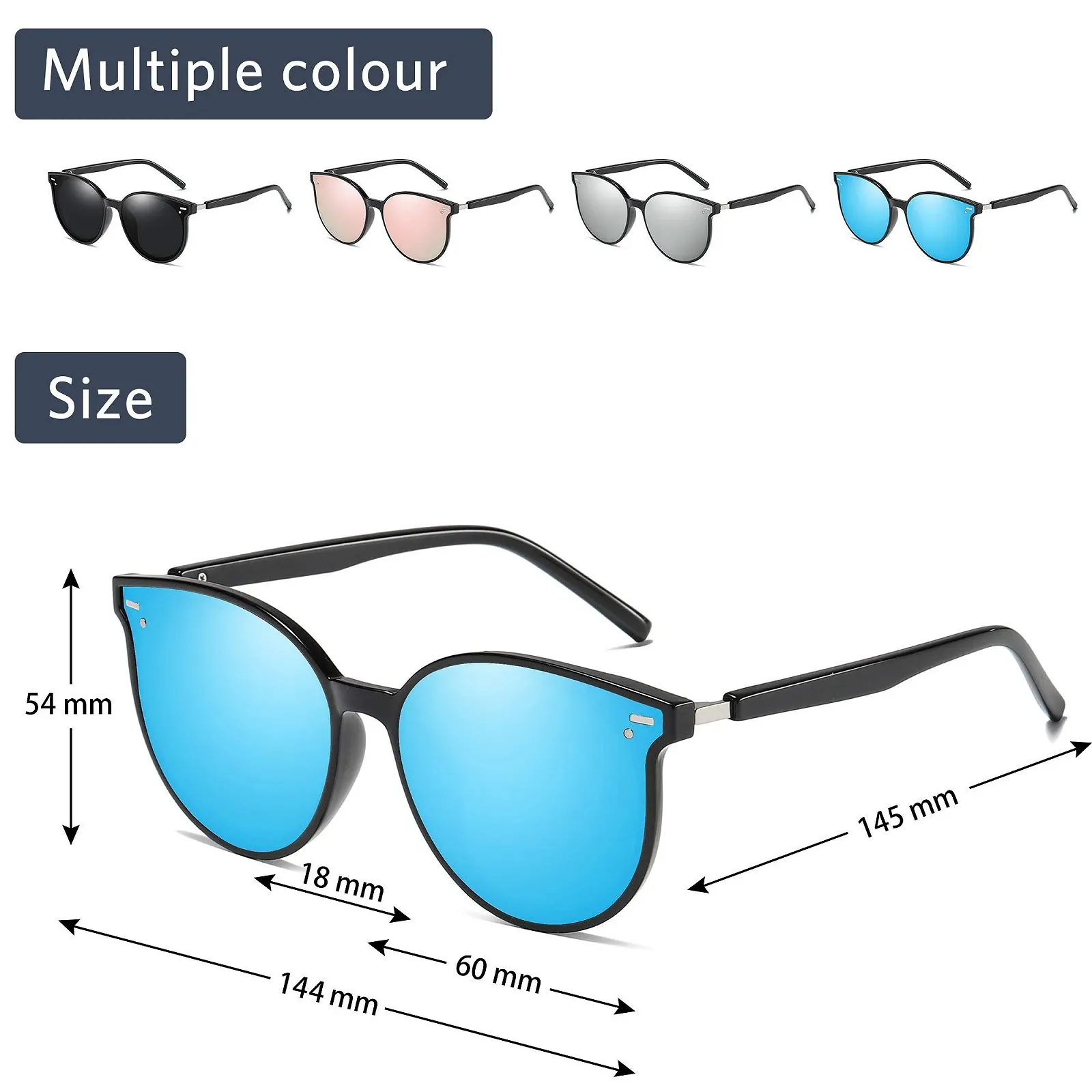 Сонцезахисні окуляри Котяче око Ipow Ретро Вінтаж Поляризовані Дзеркальні UV 400, фото №2