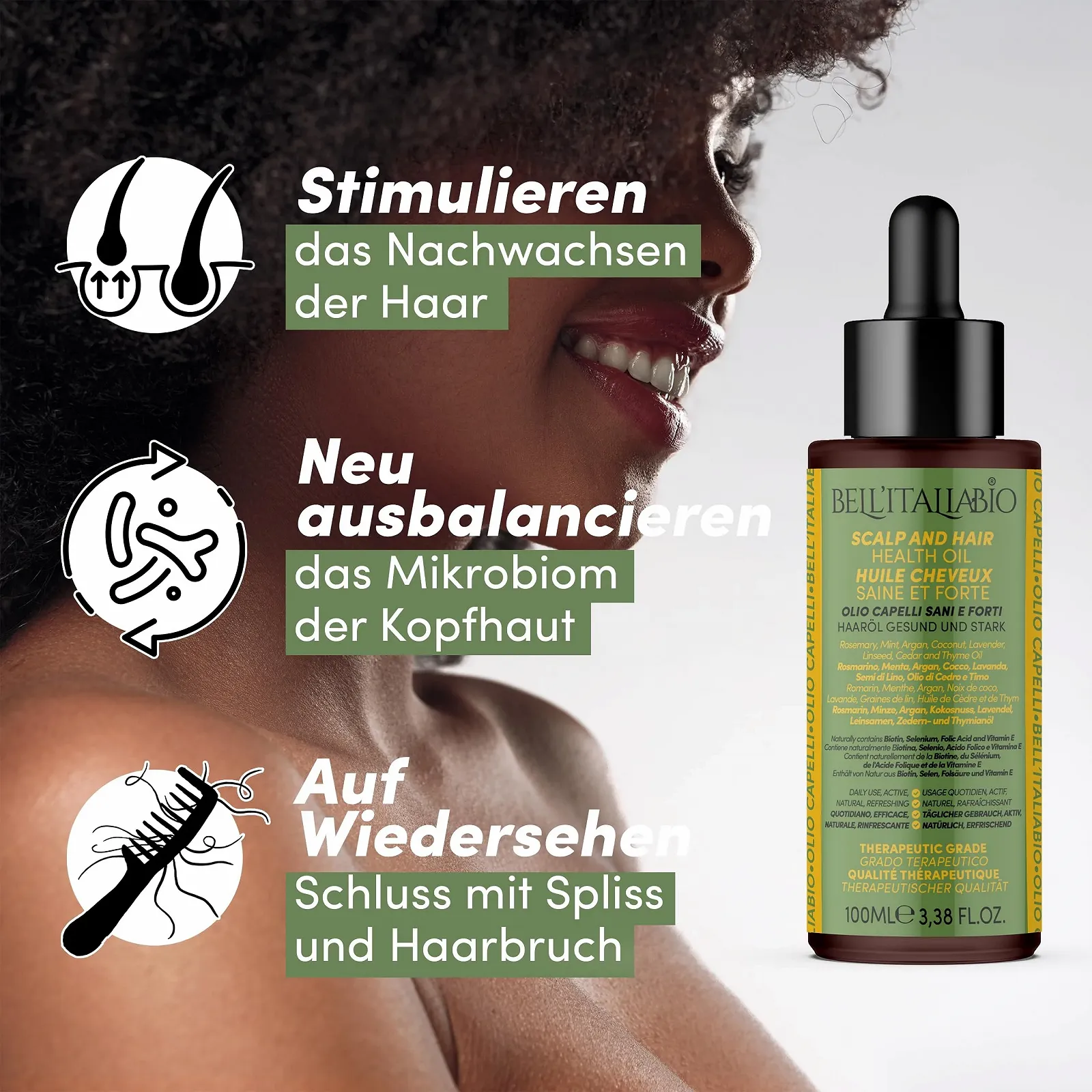 Олія для волосся Rosemary Healthy and Strong 100 мл, сприяє росту та зміцнює коріння волосся, фото №2