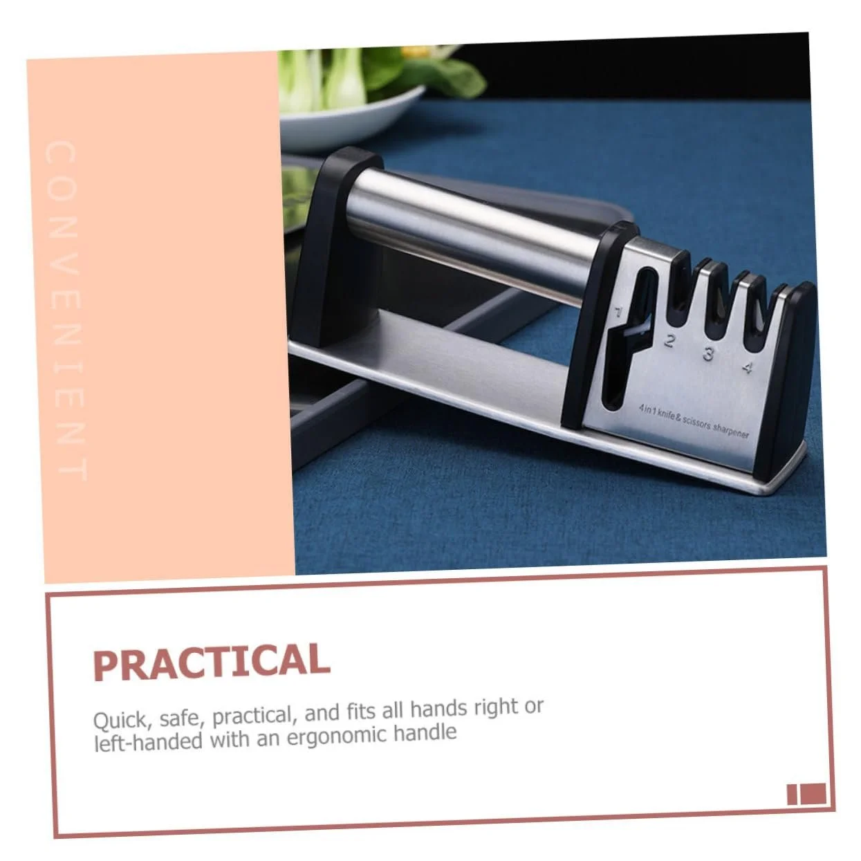 Точилка для ножів та ножиць VALICLUD ручна ергономічна безпечна, фото №8