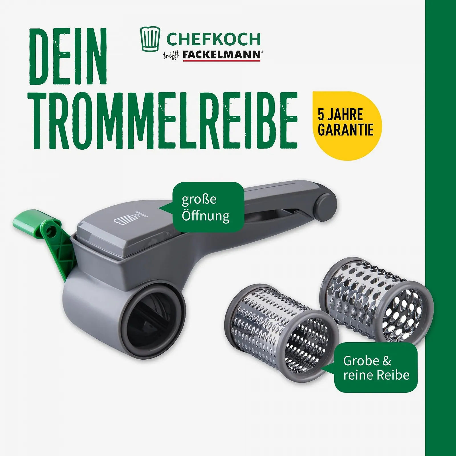 Ручная терка FACKELMANN Chefkoch Барабанное натирание, фото №2