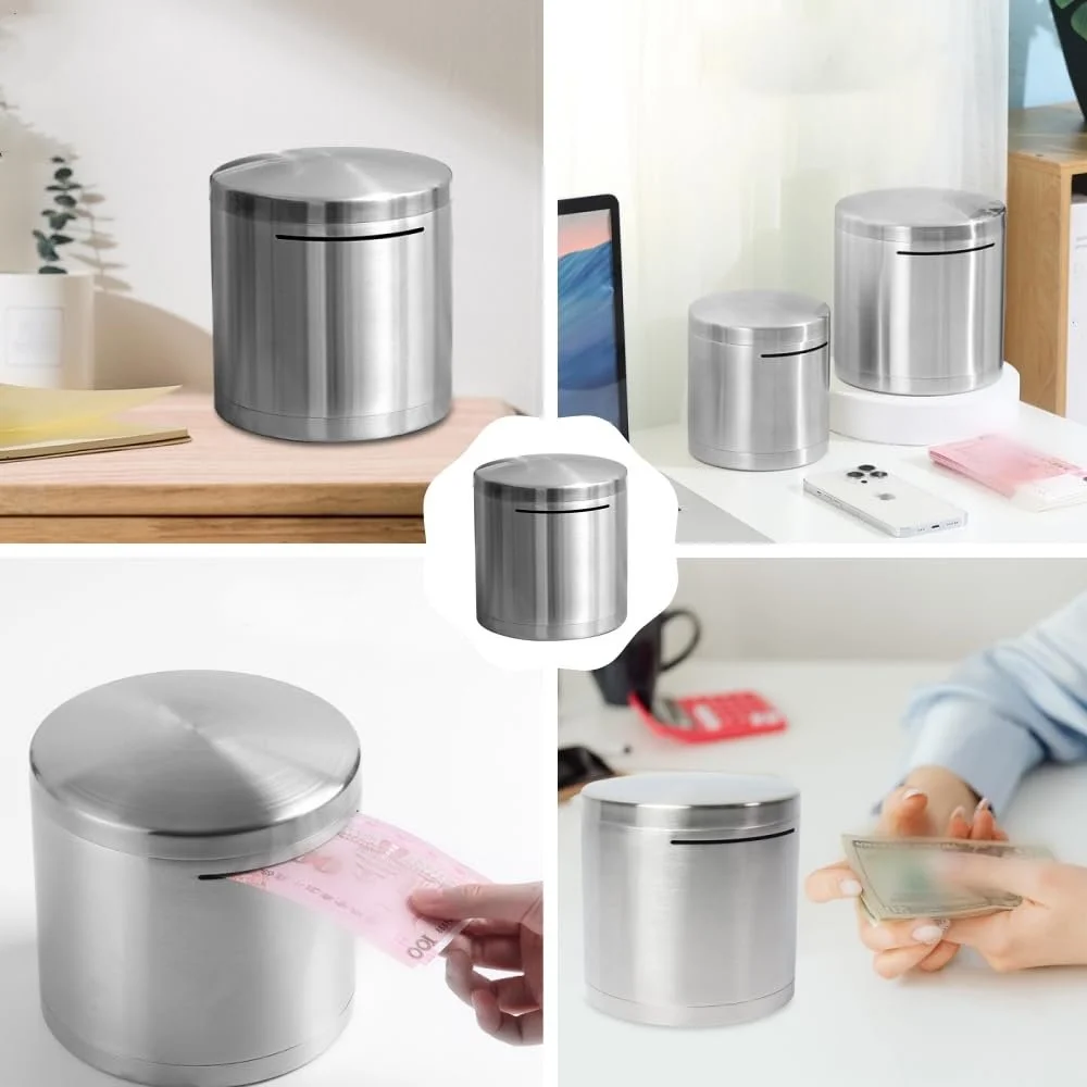 Скарбничка Сейф із нержавіючої сталі Велика Кругла Що не відкривається, фото №4