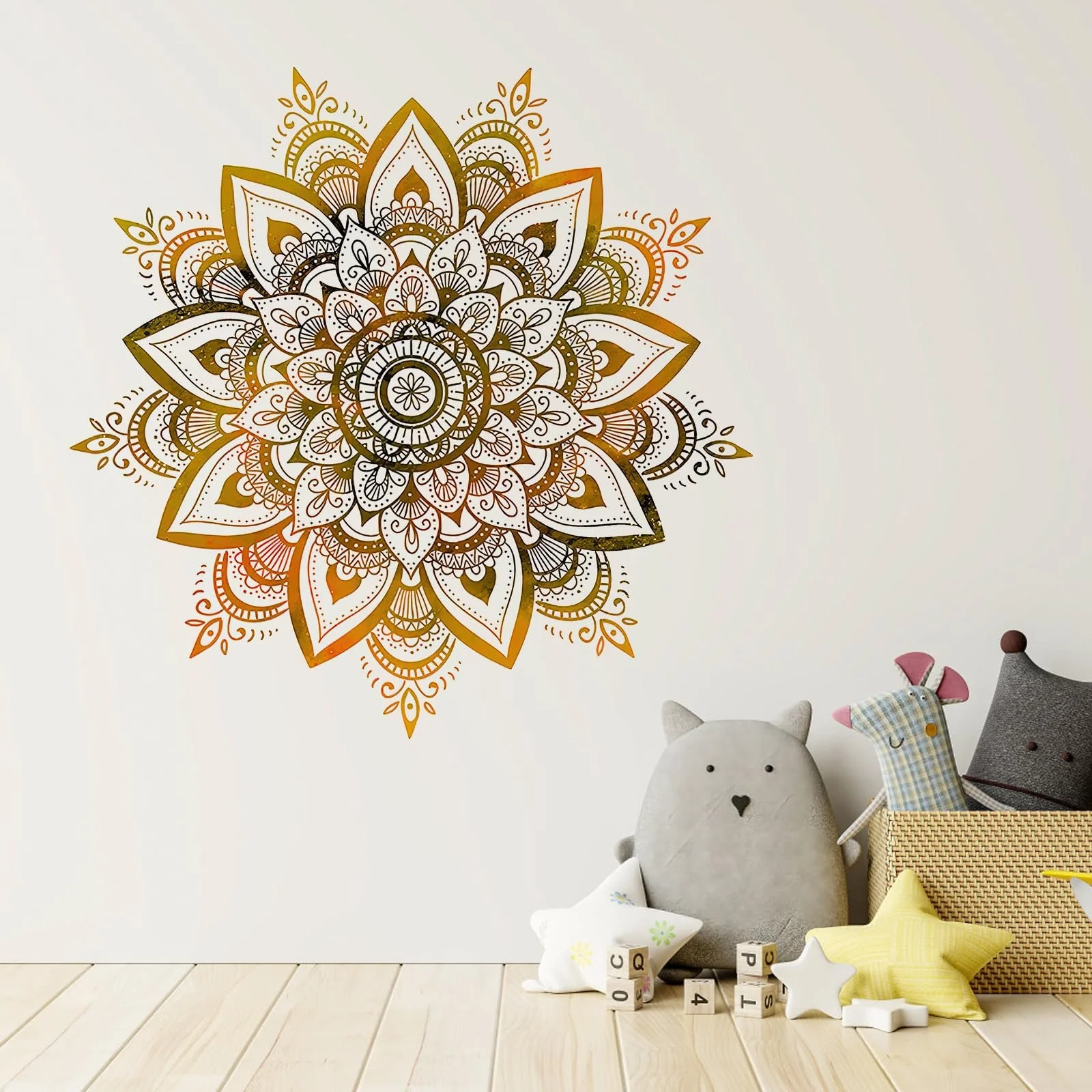 Наклейка на стіну Mandala Boho Style Plants Flowers, фото №7