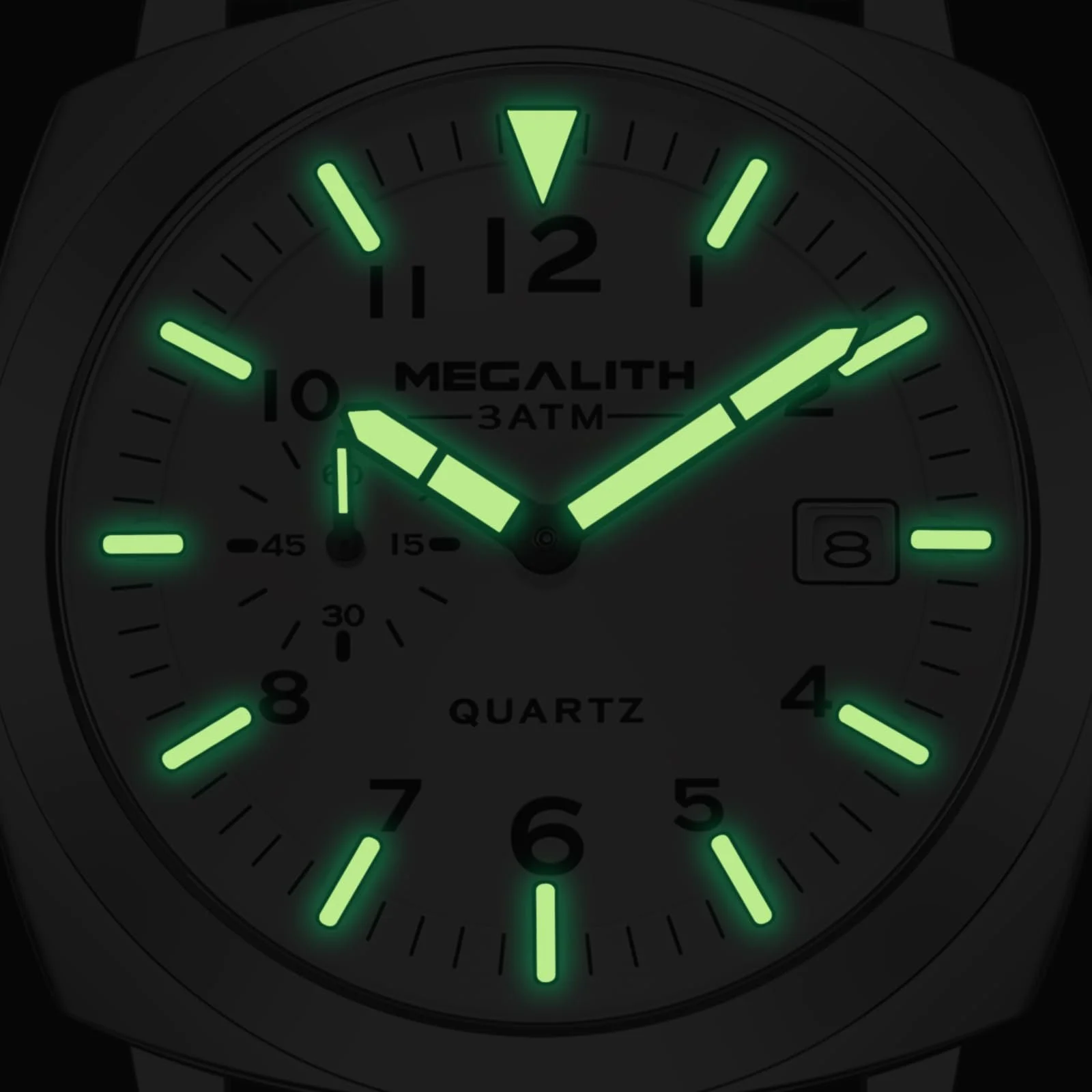 Годинник MEGALITH Кварцовий Аналоговий Чоловічий Водонепроникний Срібний Спортивний, фото №5