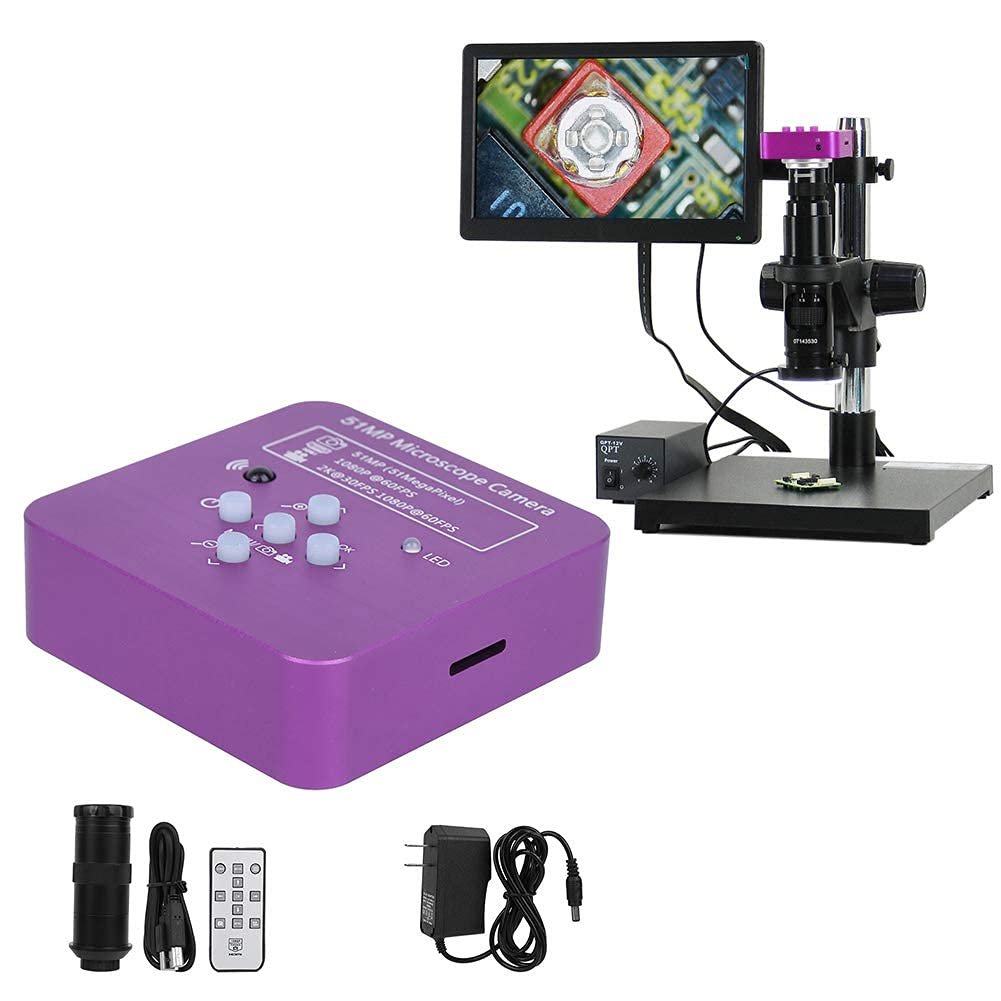 Камера для микроскопа Industrial 51MP 2K 1080P HDMI USB 8X-130X с зум-объективом C-Mount и CMOS-сенсором 5100 пикселей с пультом дистанционного управления, фото №8