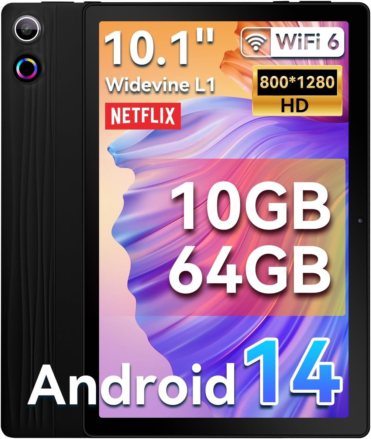 Планшет 10.1" HotLight A10 3+7/64Gb 8 ядер Android 14 5000 mAh Черный, фото №1