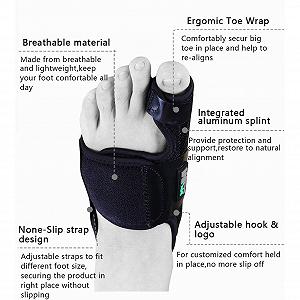 Коректор великого пальця стопи, ортопедичний для виправлення вальгусної деформації, регульований розмір synthetic.ua - Фото 1