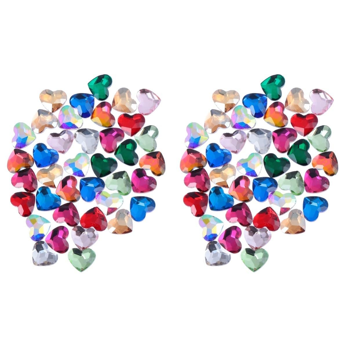 Стразы для ногтей FOMIYES 100 шт, форма сердца, плоские, для маникюра, блестящие наклейки для ногтей, для салона и домашнего использования, для креативного дизайна ногтей, фото №1