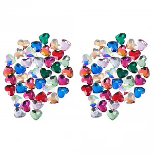 Стразы для ногтей FOMIYES 100 шт, форма сердца, плоские, для маникюра, блестящие наклейки для ногтей, для салона и домашнего использования, для креативного дизайна ногтей - Фото 1