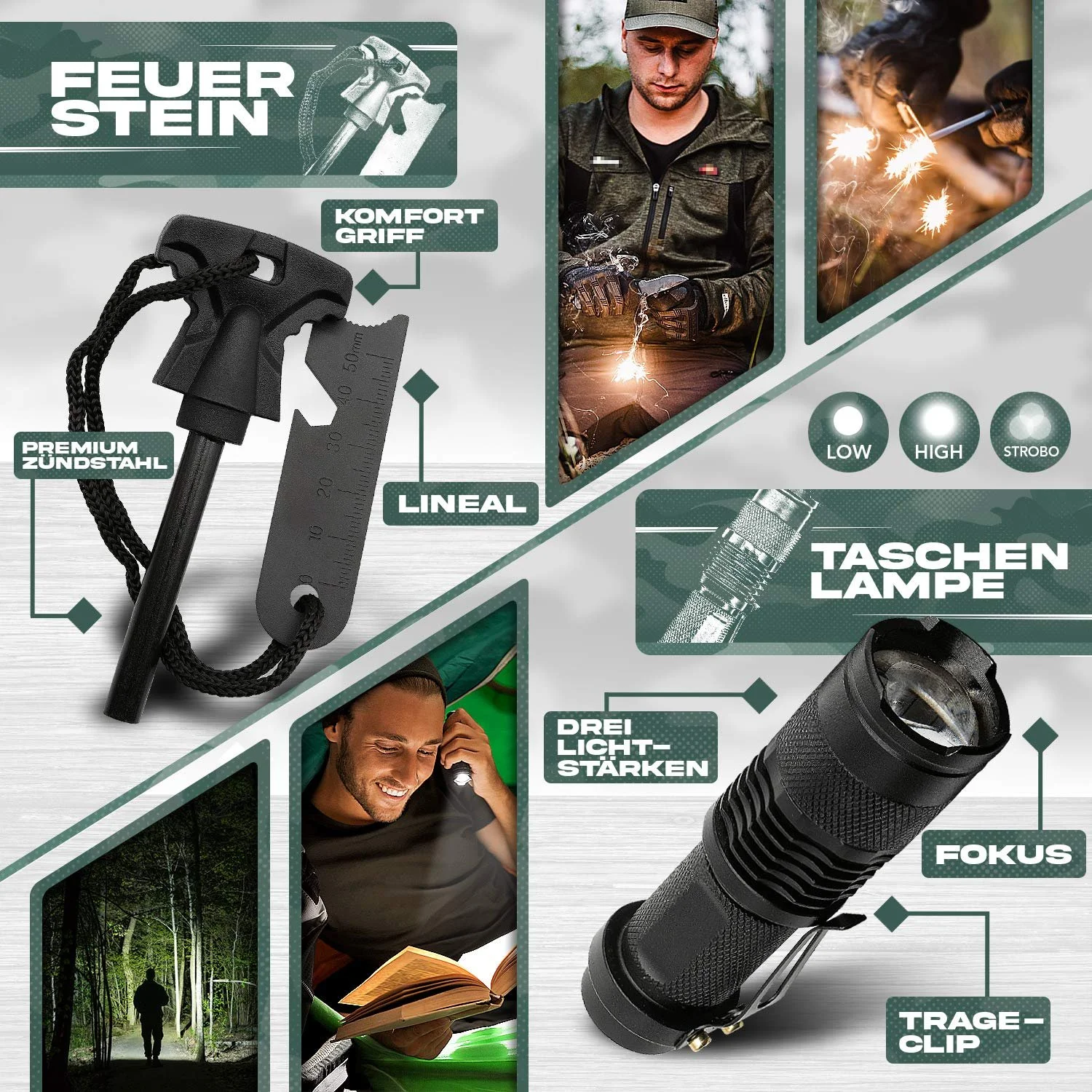 Набір для виживання Jungle Monkey Premium 13 предметів з ножем та ліхтарем, фото №5