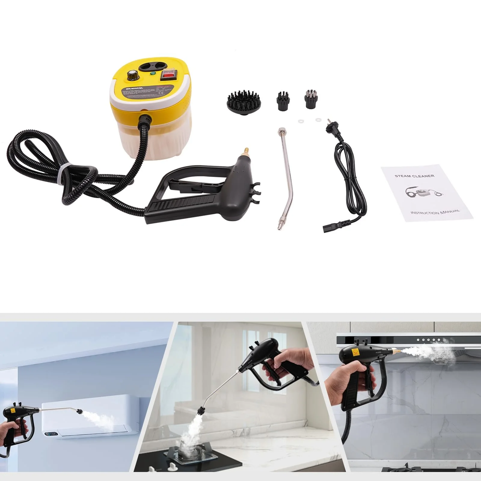 Пароочисник ручний 2500 W 1.2 L Yellow, фото №3 Пароочисник ручний 2500 W 1.2 L Yellow, фото №3