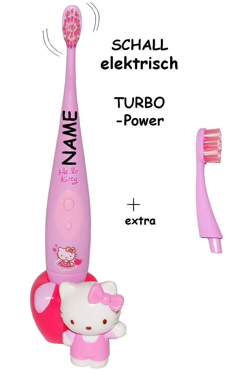 Электронная звуковая зубная щетка Hello Kitty набор из 3 предметов на батарейках, фото №4
