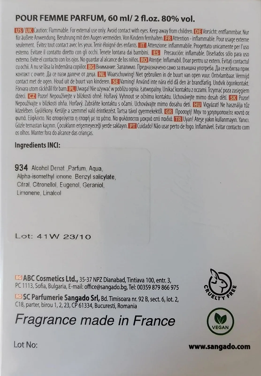 Парфюмированная вода SANGADO INTRICATE 60 мл, фото №6 Парфюмированная вода SANGADO INTRICATE 60 мл, фото №6
