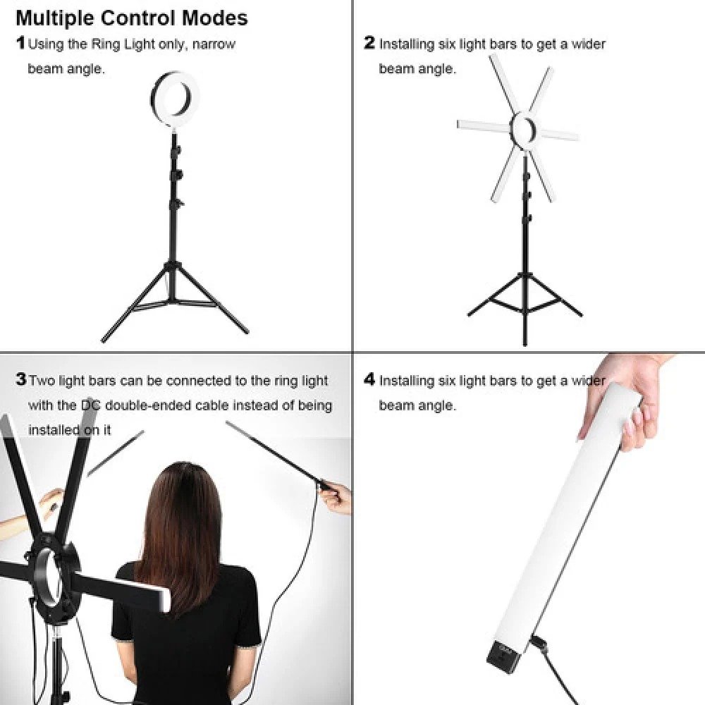 Кольцевая лампа GVM 600S-02 Черный, фото №6 Кольцевая лампа GVM 600S-02 Черный, фото №6