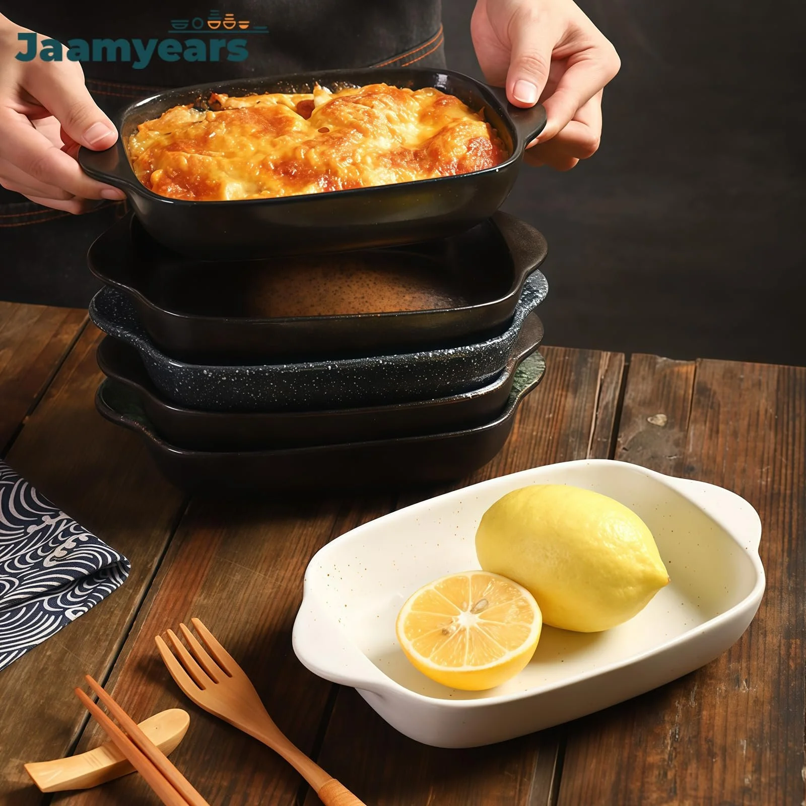 Форма для запікання прямокутна 600 мл керамічна для лазаньї, фото №4