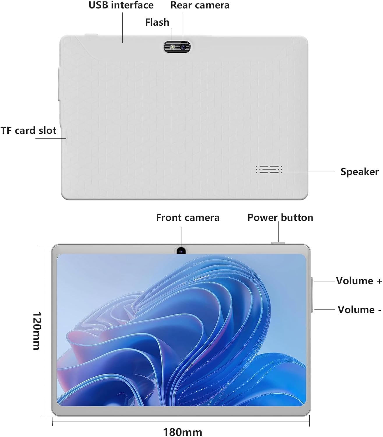 Планшет 7" JIKOCXN K07 Pro 2+4/32Gb 4 ядра Android 11 White, фото №4