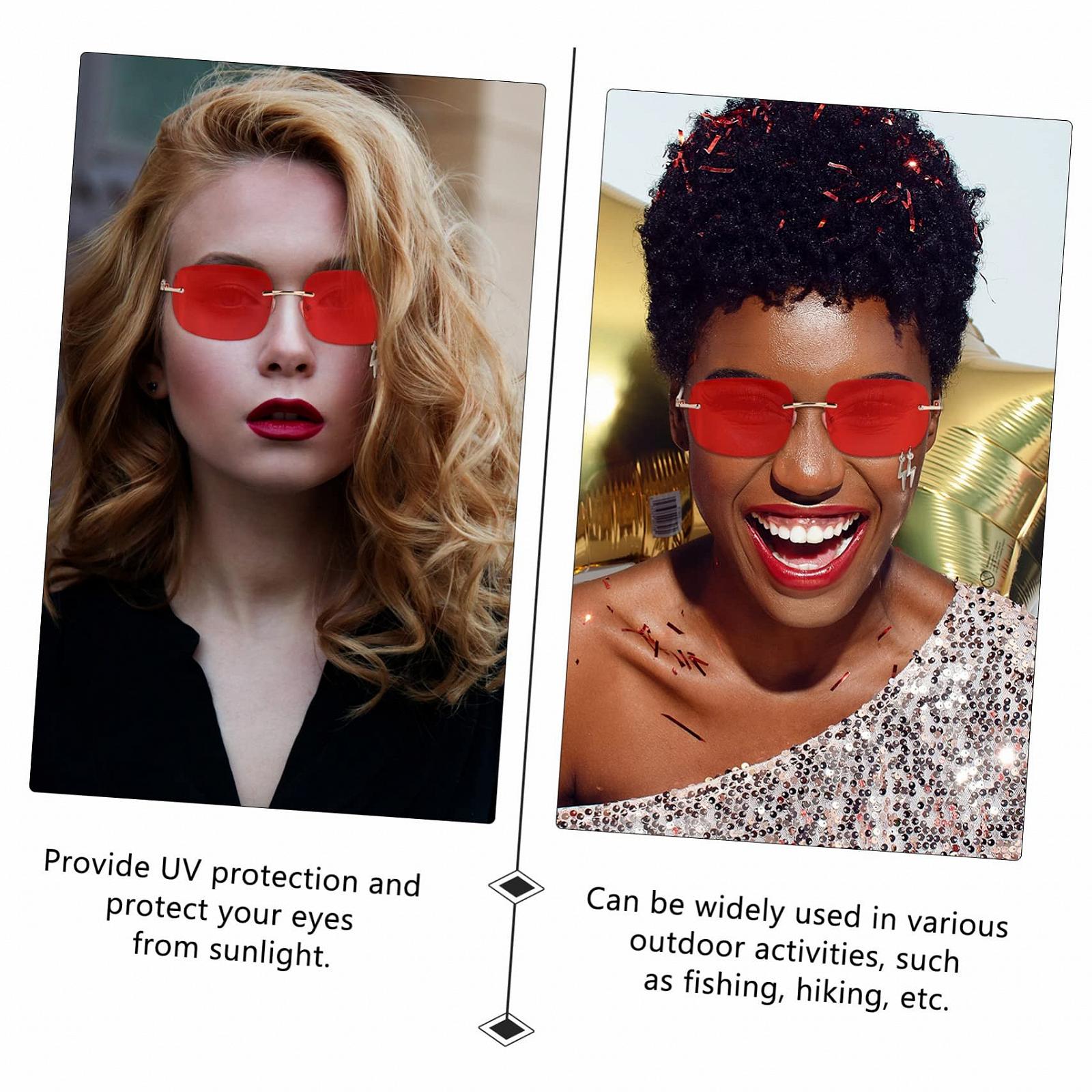 Сонцезахисні окуляри LIFKOME 2 шт, без оправи, тоновані, червоні, фото №6