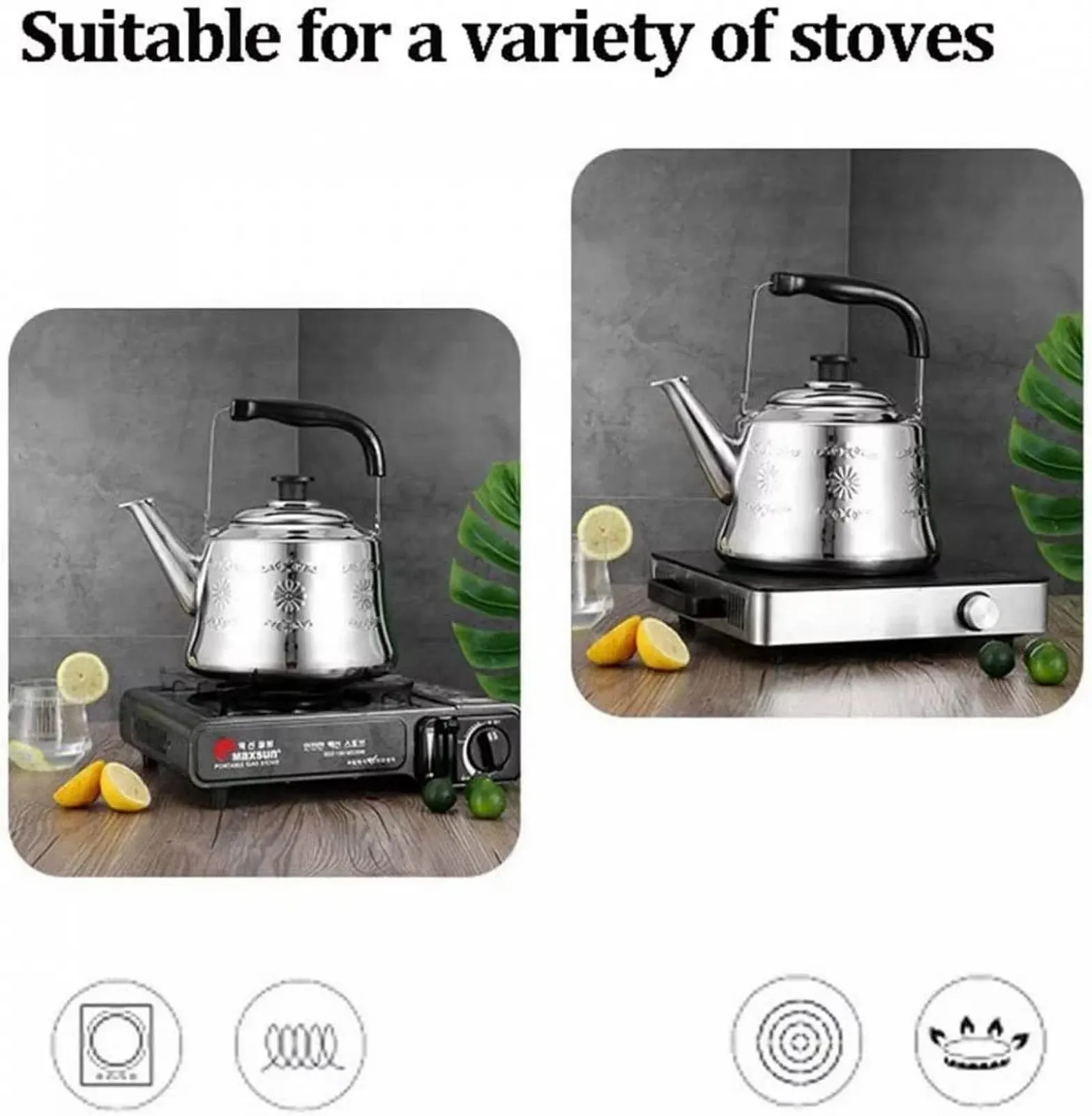 Чайник з свистком, Універсальний чайник для газової та індукційної плити, фото №3 Чайник з свистком, Універсальний чайник для газової та індукційної плити, фото №3