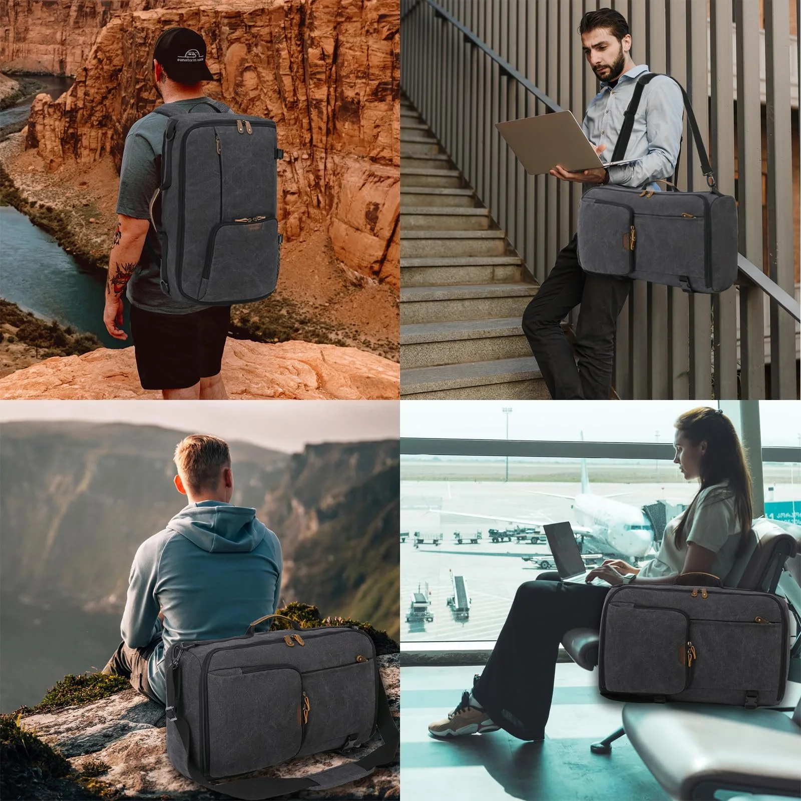 Рюкзак для ноутбука G-FAVOR 40L 15.6-17.3 дюйма Холщовый, фото №7