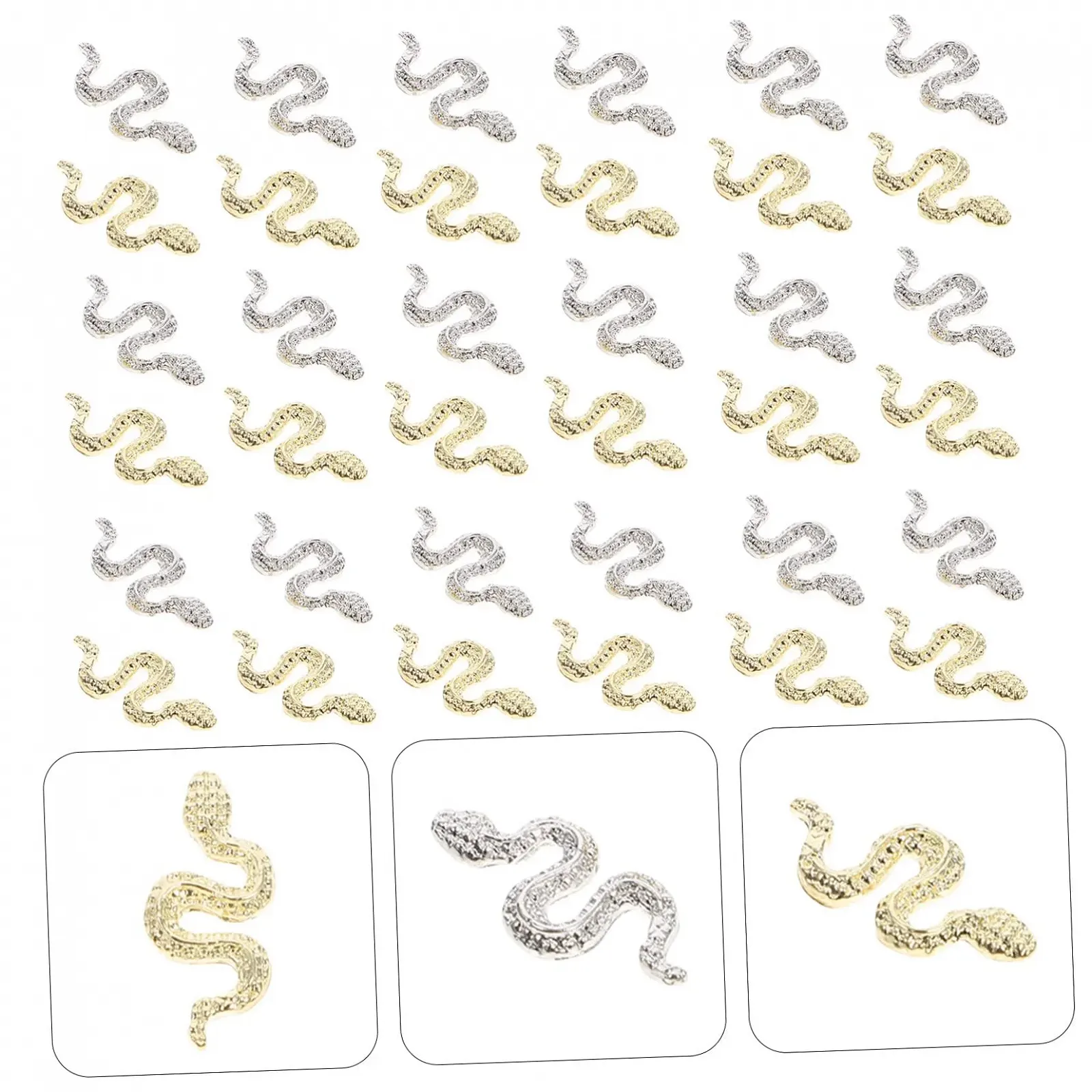 Змії з цинкового сплаву 3D Beaupretty, 40 шт, фото №3
