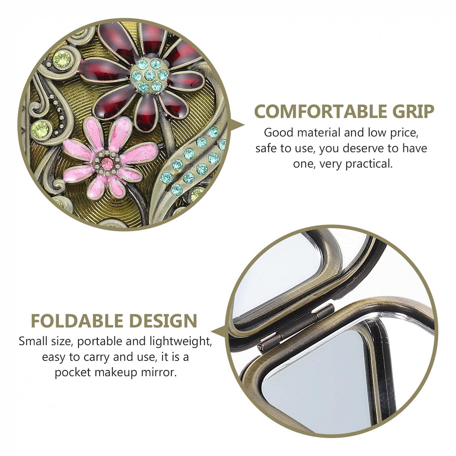 Зеркало Angoily 3st Карманное компактное складное прямоугольное металлическое для путешествий, фото №4 Зеркало Angoily 3st Карманное компактное складное прямоугольное металлическое для путешествий, фото №4