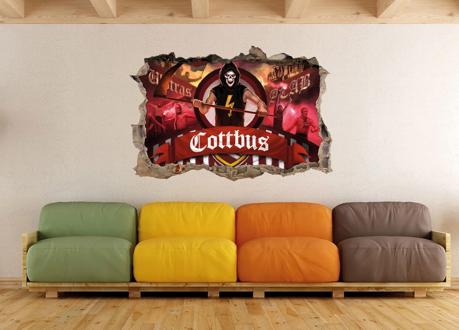 Наклейка на стену 3D Ultras Cottbus 92 x 62 см, фото №3 Наклейка на стену 3D Ultras Cottbus 92 x 62 см, фото №3