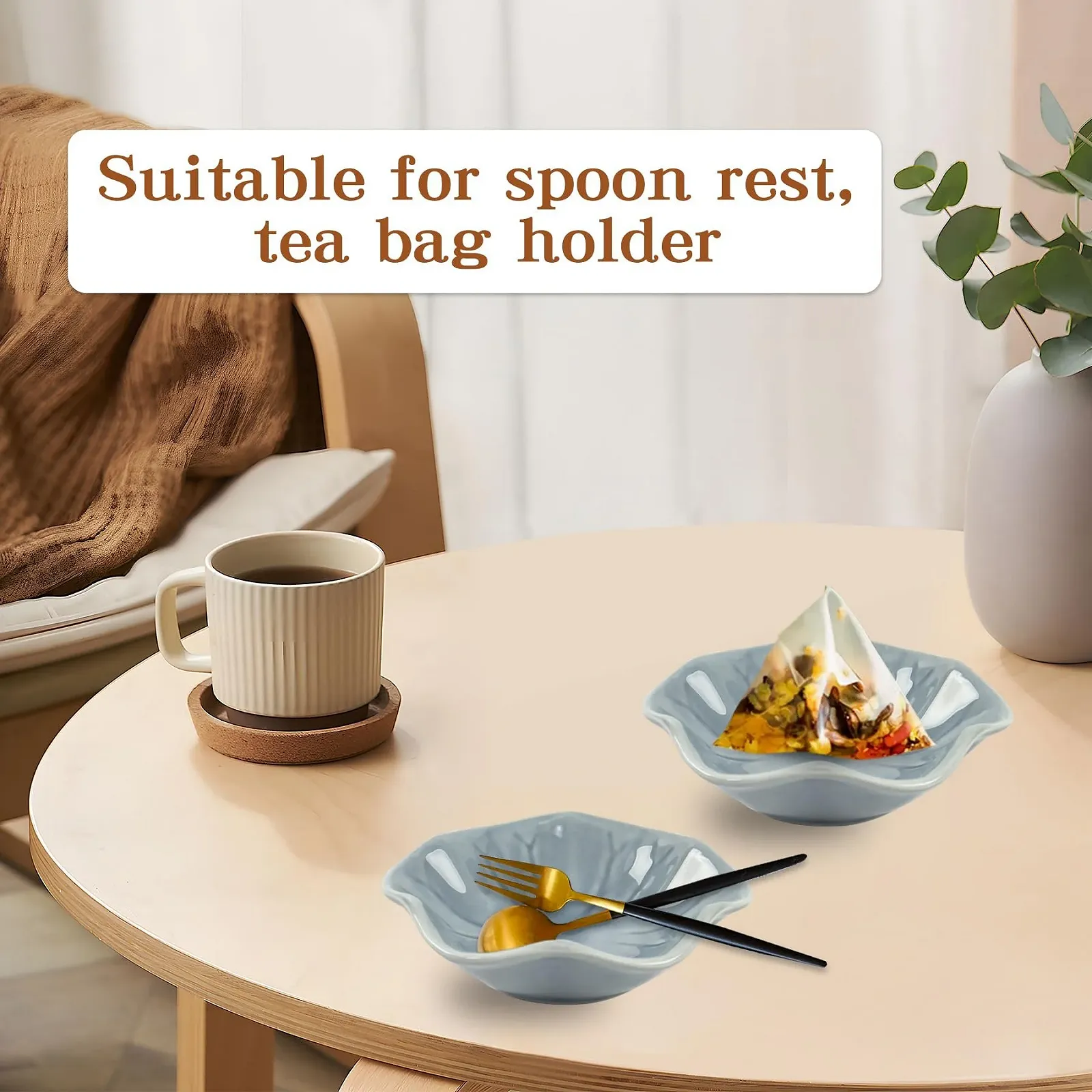 Миска Dmnnlp Керамическая маленькая для соуса Форма цветка 4 шт, фото №5