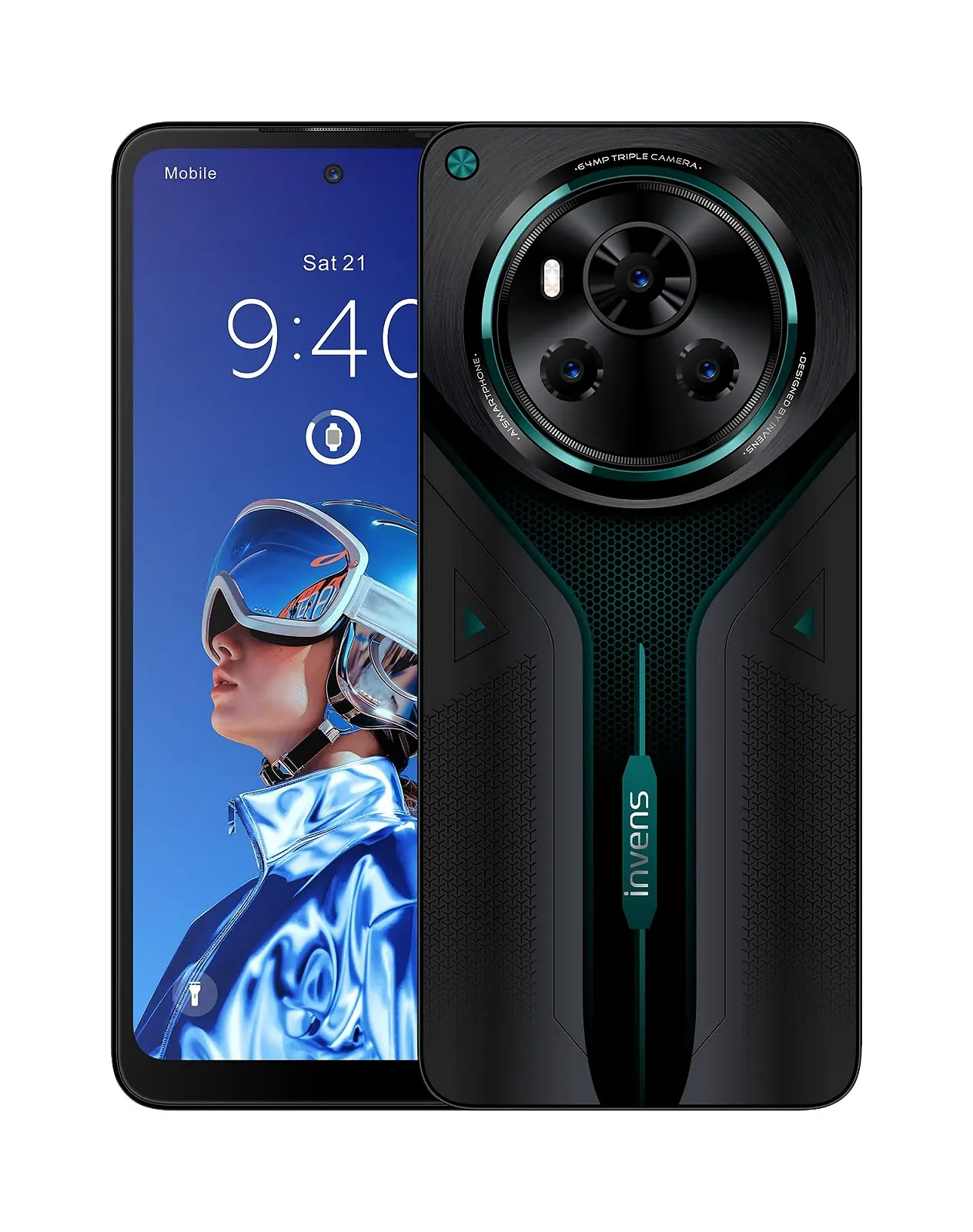 Смартфон invens Ultra 13P 16GB RAM 128GB 4G Dual SIM 6.79" HD+ 5000mAh 64MP+16MP Green, фото №1 Смартфон invens Ultra 13P 16GB RAM 128GB 4G Dual SIM 6.79" HD+ 5000mAh 64MP+16MP Green, фото №1